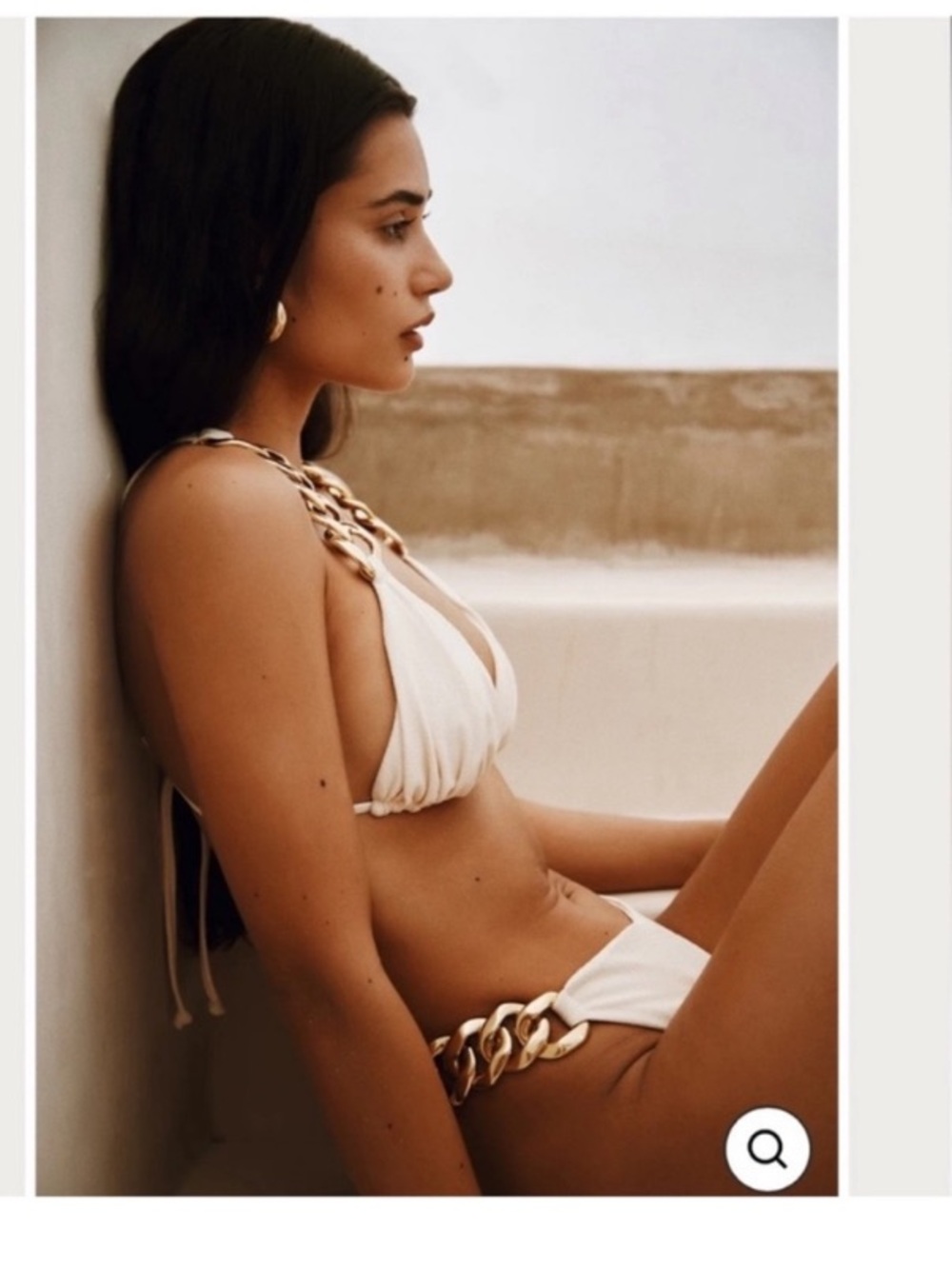Same Swim Los Angeles Cream Suede 90’s Tortoise Chain V Bottom S